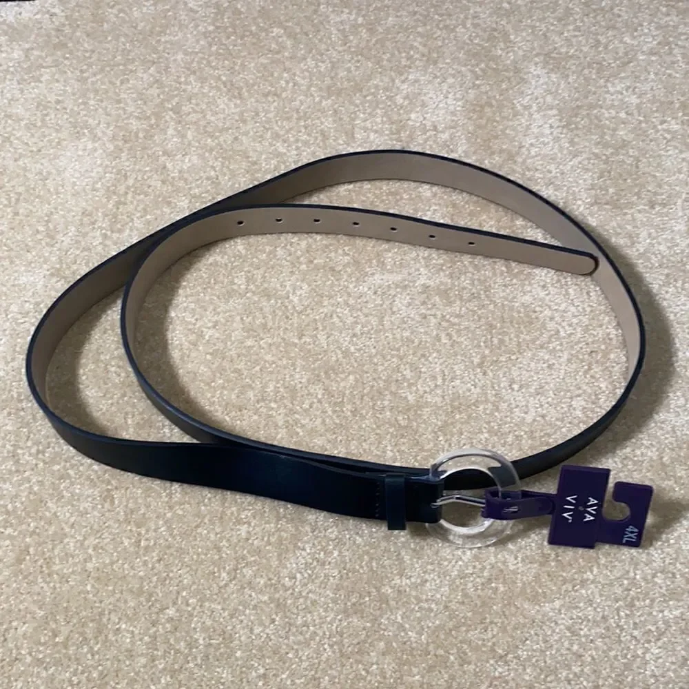 Black Belt with Clear Buckle 4X - NWT